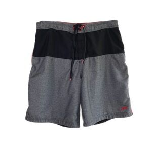 Speedo Men's Board Swimming Shorts Trunks Lace Up Grey & Black